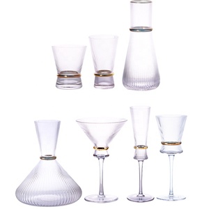 Tasses en verre créatives OEM décoration en gros avec ensemble de tasses à vin de fête or tasses - Product Image 1