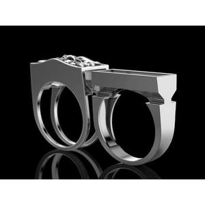 H140 Anello da uomo in acciaio inossidabile con teschio, placcato oro 18 carati, gioiello alla moda, regalo per lui - Product Image 5