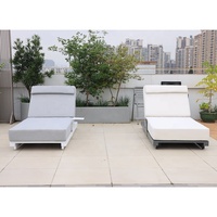 Muebles de contrato de lujo, tumbona de aluminio para exteriores, tumbona con cojín impermeable, salón de sol, jardín, Hotel, piscina, Spa, tumbona