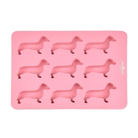 Bac à glaçons en silicone en forme d'animal pour chiot et chien, 9 cavités sans Bpa avec couvercle, moule à glace facile à libérer, congélateur, bacs à glace pilée