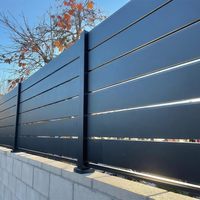 Panneau de clôture en aluminium à lattes, finition noire mate, très demandé, pour l'intimité de la cour, sans soudure, installation facile, taille personnalisée