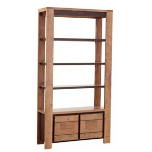 Wholesale Mid <b>Modern</b> Solid Wood Home Furniture Extendable Floating Wall Mount Backless Bookshelf 5 <b>Shelves</b> Open Display Cabinet - Product Image 1