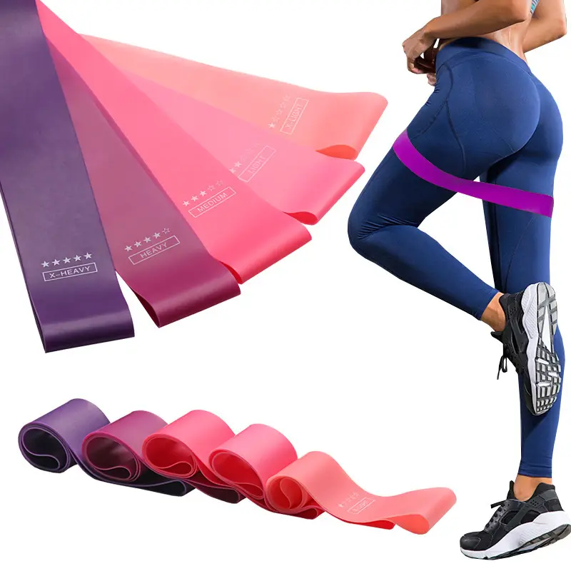 Kualitas tinggi Logo kustom Kebugaran Workout resistensi Band Anti Slip Hip elastis latihan resistensi Band Set untuk dijual