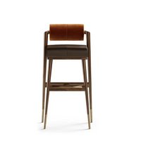 Chaise de bar haute moderne avec cadre en bois et siège en tissu pour la maison, le restaurant et la cuisine