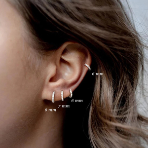 Pendientes de Aro Redondos de Plata de Ley S925 con Baño de Platino y Circonitas Microincrustadas, Joyería de Regalo Moderna y Personalizada, Tendencia 2021 - Product Image 5