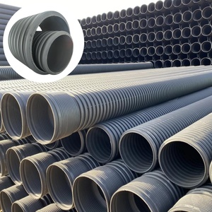 Tuyau ondulé en PEHD DWC DN300-1200 à paroi intérieure lisse pour drainage et égouts, idéal pour les caniveaux routiers - Product Image 1