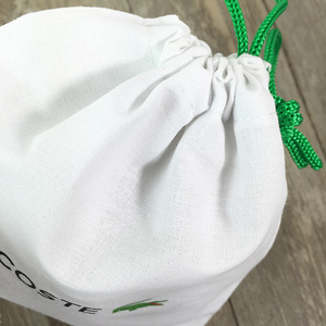 Bolsa de Lona de Algodón Orgánico Blanca con Cordón, Bolsa Reutilizable para Guardar Objetos, Bolsa de Lavandería con Logotipo Personalizado - Product Image 5