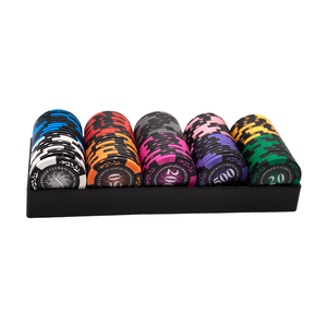 Bộ bài <span class=keywords><strong>Poker</strong></span> gốm sứ 14g tùy chỉnh bán buôn với hộp đựng, chip casino trơn và khay đựng, chip bài giải trí - Product Image 4