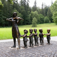 Statues en Bronze Antique grandeur nature d'enseignants enfants modèles en métal imprimés personnalisés pour décor scolaire figurines en laiton plaqué poli