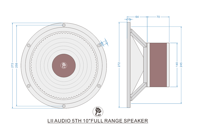 LS-09 Silver 10 Inch Full-Range Loudspeaker Pair 25-50W OEM