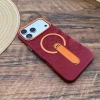 Coque de luxe en cuir motif queue de phénix avec support vertical et dos magnétique pour iPhone 18 17 Pro Max 16 15 Plus