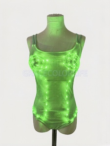 Chaqueta Monokini Brillante con <span class=keywords><strong>Lentejuelas</strong></span> y Flecos LED para Mujer, <span class=keywords><strong>Top</strong></span> Ajustado con Brillo para Fiesta Disco Vaquera - Product Image 6
