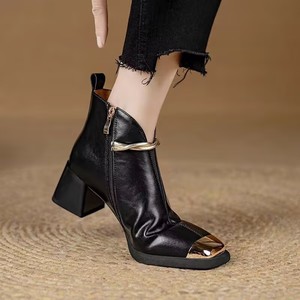Stivali da Donna <span class=keywords><strong>con</strong></span> Punta Quadrata, Perle Metalliche, <span class=keywords><strong>Tacco</strong></span> Medio, Stivali Moda Autunnale, Nuovo Stile Retrò <span class=keywords><strong>con</strong></span> <span class=keywords><strong>Tacco</strong></span> Spesso in Stile Britannico Disponibili - Product Image 6