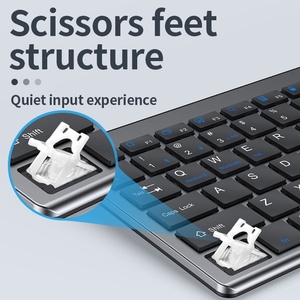 Bt 5.0 & 2.4G Slim Ergonomic <b>Wireless</b> Keyboard Mouse Combo Rechargeable Full Size Keyboard for Notebook Laptop Pad <b>PC</b> Tablet - Product Image 5