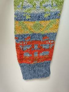 Colorful Ethnic Patterned Casual Knitted <b>Cardigan</b> <b>with</b> Notched Collar <b>Pockets</b> Front Logo - Product Image 5