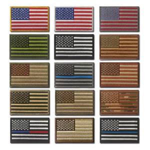 Em Estoque Vários de cores e estilos bordados EUA Country Flag Patches Com Gancho e <span class=keywords><strong>Loop</strong></span> Backing - Product Image 1