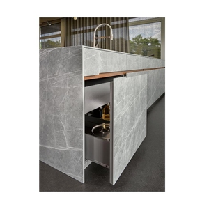 <span class=keywords><strong>Encimera</strong></span> de Isla de Piedra Sinterizada Superfina con Aspecto de Mármol en Gris Plateado para Puerta de Armario - Product Image 2