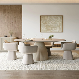 Set Tavolo da Pranzo di Lusso Moderno con Gambe in Metallo Ovali, Arredamento Premium per Sala da Pranzo e <span class=keywords><strong>Soggiorno</strong></span>, Elegante Tavolo <span class=keywords><strong>Salvaspazio</strong></span> - Product Image 2