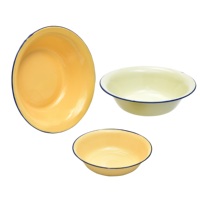 Günstiger Preis Metall Vintage Emaille Gewöhnliche Becken Esstisch Dekorative mehrfarbige Emaille Finishing Storage Bowl Set