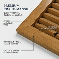 Grille de déflexion en bois moderne de style nord-américain Rectangle ABS Réglable Sortie de ventilation durable pour le système de CVC de bureau