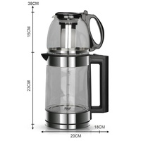 Théière turque à Double fonction 1,8 l, chaudière à eau chaude composite Samovar, bouilloires électriques en verre