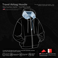 Hoodie gonflable personnalisé DTG, extensible, style streetwear, avec coussin de voyage intégré, coupe oversize, épais, pour dropshipping