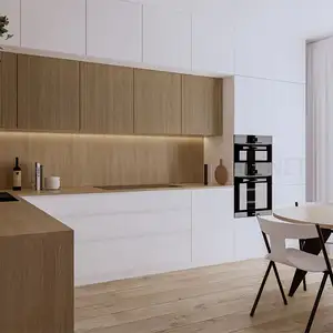 美国标准简约设计白色现代漆器厨柜3层底座拉出式厨柜