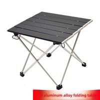 Table pliante portable d'extérieur en alliage d'aluminium ultra-légère pour camping, pique-nique, voyage, barbecue, loisirs, thé, petite taille