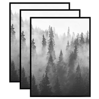 Bingkai Poster HOMCO Black Snap 50x70, Ukuran 8x10, 11x14, 24x36 Inch, Bingkai Gambar Bukaan Depan, Ukuran Kustom, Dapat Dipasang di Dinding untuk Galeri