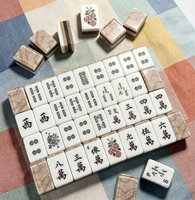 Juego de Mahjong Americano de Lujo con Base de Mármol, Colección Marrón en Capas, Venta al por Mayor B2B, Juego de Mesa de Ocio Otoñal, Fichas de Mahjong Personalizadas