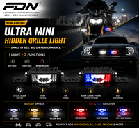 Mini projecteur LED dissimulé pour grille, 15W, lumière d'avertissement stroboscopique, 9-36V, étanche IP67, feu auxiliaire de conduite
