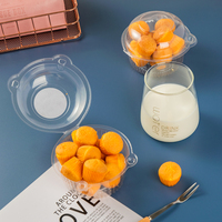 Boîte en plastique PET transparente, idéale pour les fruits, les biscuits et les mini-gâteaux, avec un couvercle à rabat, parfaite pour l'emballage à emporter.