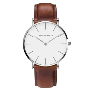 Montre à quartz minimaliste pour hommes, ultra-fine, bracelet en cuir noir, montre-bracelet analogique, décontractée, pour affaires, étanche, montre habillée - Product Image 4