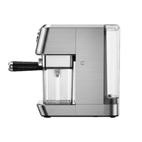 Machine à café expresso haut de gamme, boîtier entièrement métallique de 51 mm avec réservoir d'eau de 1,5 L, fonction lait, machine à café manuelle semi-automatique