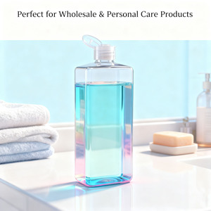 750ml vuông Pet nhựa Gel tắm container với Flip Cap cho chăm sóc da huyết thanh & dầu gội đầu bán buôn Nhà cung cấp - Product Image 3