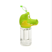 Nouveauté Écologique – Gobelet Portable Transparent de 600 ml (20 oz) en Forme d'Alligator Ludique avec Paille et Poignée pour Enfants – Idéal pour les Fêtes
