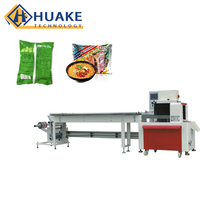 Machine d'emballage horizontale à flux continu, ligne de production automatique d'emballage alimentaire pour biscuits, pain, gâteaux, barres de céréales