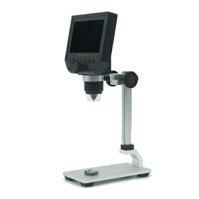 Digital Video Microscope 4.3" LCD Display 1-600X Magnifier 100-250V 8 LED with Adjustable Metal Stand Model 600X-M