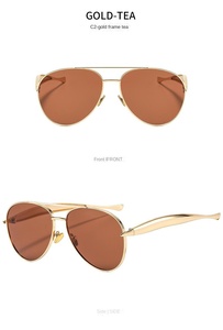 Gafas de sol con forma de Toma y montura metálica, un estilo retro, moderno y de alta gama, gafas de sol de estilo urbano para mujeres a la moda. - Product Image 5