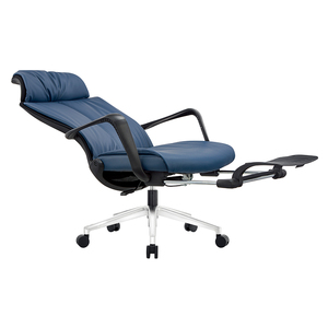 Silla de oficina ejecutiva moderna, reposapiés giratorio de relajación para el almuerzo de cuero, reposabrazos de actividad de altura ajustable, aleación de aluminio - Product Image 6