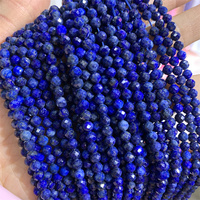 Pierre de Lapis Lazuli naturelle à facettes 2mm 3mm 4mm perles de Lapis Lazuli rondes en vrac pour la fabrication de bijoux