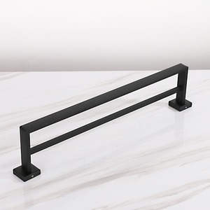 Matte <b>Black</b> Stainless Steel Towel <b>Rack</b> Set Wall Mounted Bathroom Organizer Shelf With Soap <b>Dish</b> And Hooks - Product Image 3