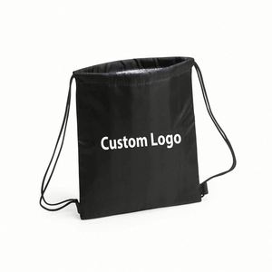 Promotional Custom Logo Polyester Waterproof Insulated Reusable Foldable <b>Drawstring</b> <b>Backpack</b> Cooler Bag Customized Color Silk - Product Image 2