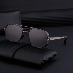 Gafas de Sol Polarizadas Personalizadas para Hombre, Montura Negra, Lentes TAC, Protección UV400, Antideslumbrantes, para Conducir, Protección Solar para Exteriores, Estilo Instagram - Product Image 1