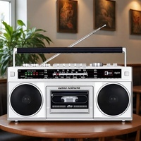 RETRO FORTUEN - Reproductor de Casetes Portátil con Precio de Mayoreo, Reproductor de MP3, Radio AM/FM, CD Boombox, Ranura USB y SD