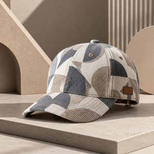 Gorra de béisbol vintage premium de pana con diseño de arte lineal abstracto, correa ajustable, unisex, moda, para exteriores - Product Image 1