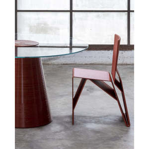 Made In Italy Mesa de comedor impresa-Erice PLA & Glass Juice Orange Mesa de comedor Artículos hechos a mano - Product Image 2