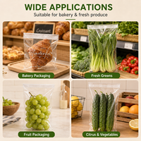 Sacs d'emballage transparents anti-buée pour fruits et légumes, personnalisables avec logo, en BOPP, sans buée, auto-adhésifs, pour produits frais