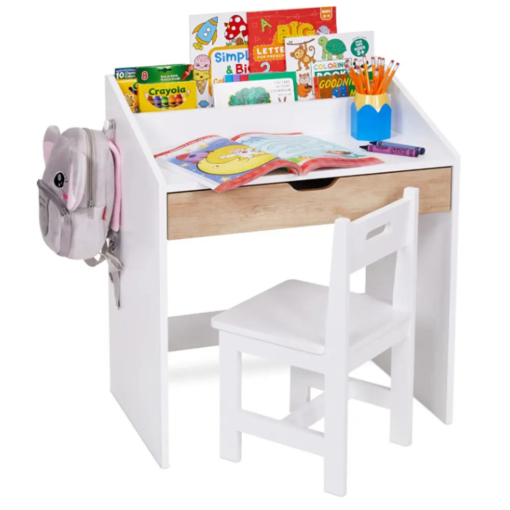 ホームスクール幼児木製学習デスクと椅子セット高品質卸売学生学習テーブル