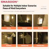 SMASOON - Lámpara Nocturna con Sensor de Movimiento por Inducción, Control por Voz Mediante Aplicación, Funciona con Batería, Montaje Magnético en Pared, Venta al por Mayor de Fábrica